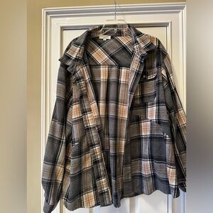 umgee perfect in plaid collard button down 2xl